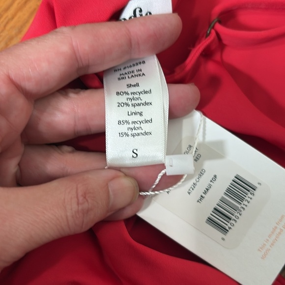 Andie Bikini Set Maui Top 90s High Waisted Bottom Cherry Red size S NWT - Picture 5 of 8